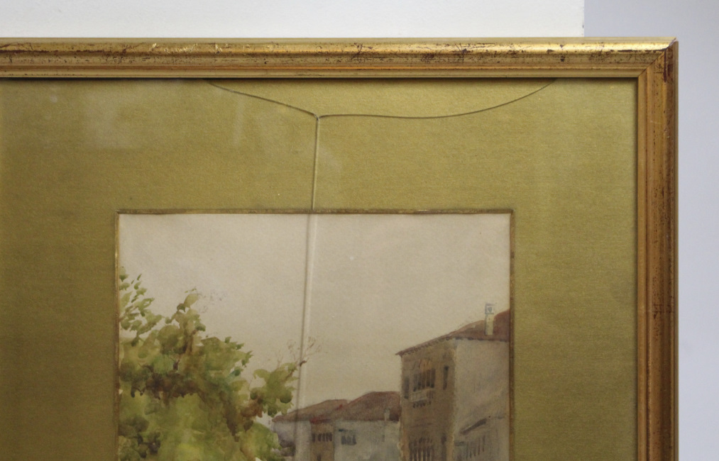 Early 20th c. Venetian Watercolour Set in Gilt Frame - Image 3 of 4