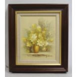 Vase of Flowers Oil on Canvas Framed