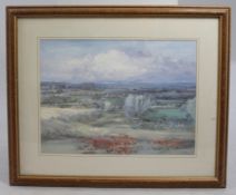 Impressionistic Landscape Print Set in Frame