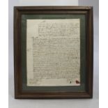 Early 18th c. Obligation Bond Framed