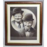 Laurel & Hardy Print Set in Mahogany Frame