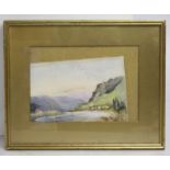 Watercolour Landscape Mounted in Gilt Frame