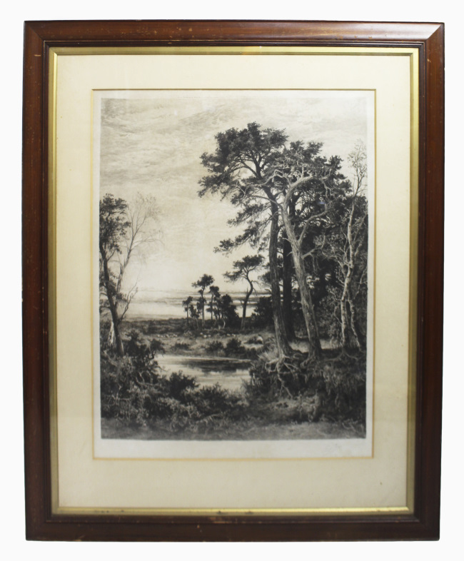 Large Landscape Print Set in Gilt Frame