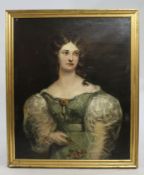 English Regency Portrait of Lady Oil on Canvas