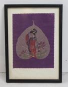 Chinese Pudi Tissue Artwork Print Framed