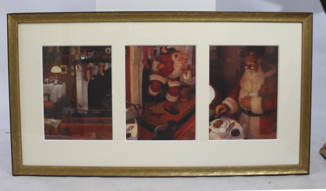 Father Christmas Triptych Print by Christian Birmingham