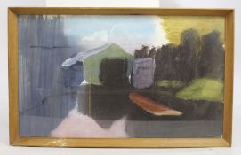 "Boat House" by Ivon Hitchens Print Framed