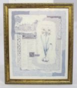 Large Contemporary Print Set in Gilt Frame