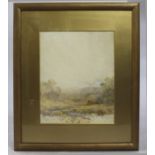 Edwardian Watercolour Landscape Set in Gilt Frame