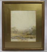 Edwardian Watercolour Landscape Set in Gilt Frame