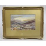 Victorian Highlands Watercolour Set in Gilt Frame