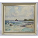 Aisbett Australian Seascape Signed 1955 Oil on Board