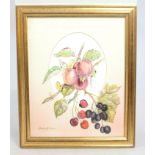 Floral Watercolour Mounted & Set in Gilt Frame