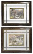 Pair of Large Creazioni Artistiche Relief Silver Artworks Framed
