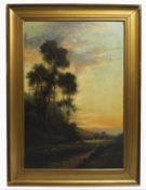 F.E.Jamieson (British, 1895-1950) Sunset Landscape Oil on Canvas