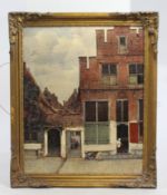 Pieter de Hooch Dutch Golden Age Print Victorian Set in Gilt Frame