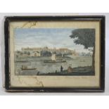 A View of the Royal Palace of Windsor 18th c. Coloured Mezzotint