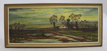 20th Century English Landscape Oil on Canvas
