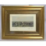 "Saddling" The Derby Horse Racing Print Set in Gilt Frame