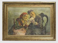 Signed Oil Painting Possibly Armenian Set in Gilt Frame