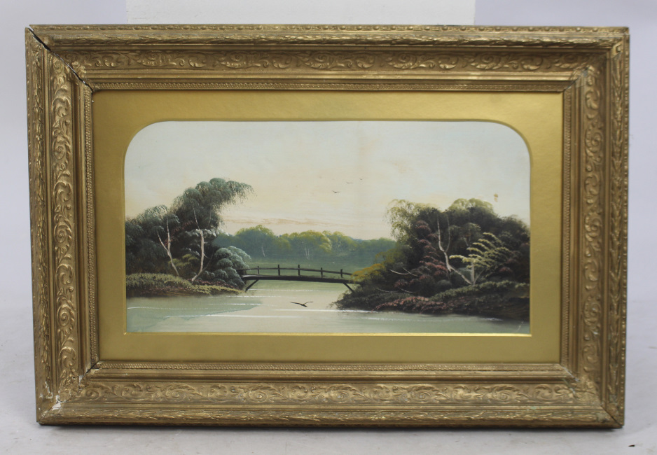 Victorian Oil Landscape Set in Original Gilt Frame