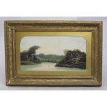 Victorian Oil Landscape Set in Original Gilt Frame