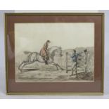 Antique Hunting Print Set in Gilt Frame