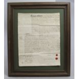 Framed Obligation Bond Dated 1734