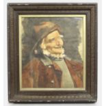 Antique Victorian Framed Watercolour of an Old Fisherman