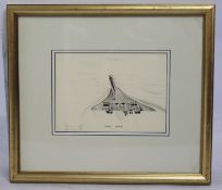 "Concord Departure" Aviation Art Studio Framed