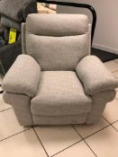 Brand new boxed Tanya electric reclining fabric arm chair in pebble