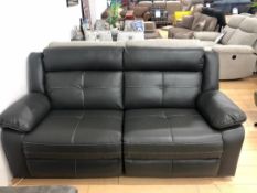 Brand new boxed Langdale 3 seater plus 2 seater reclining sofas in black leather
