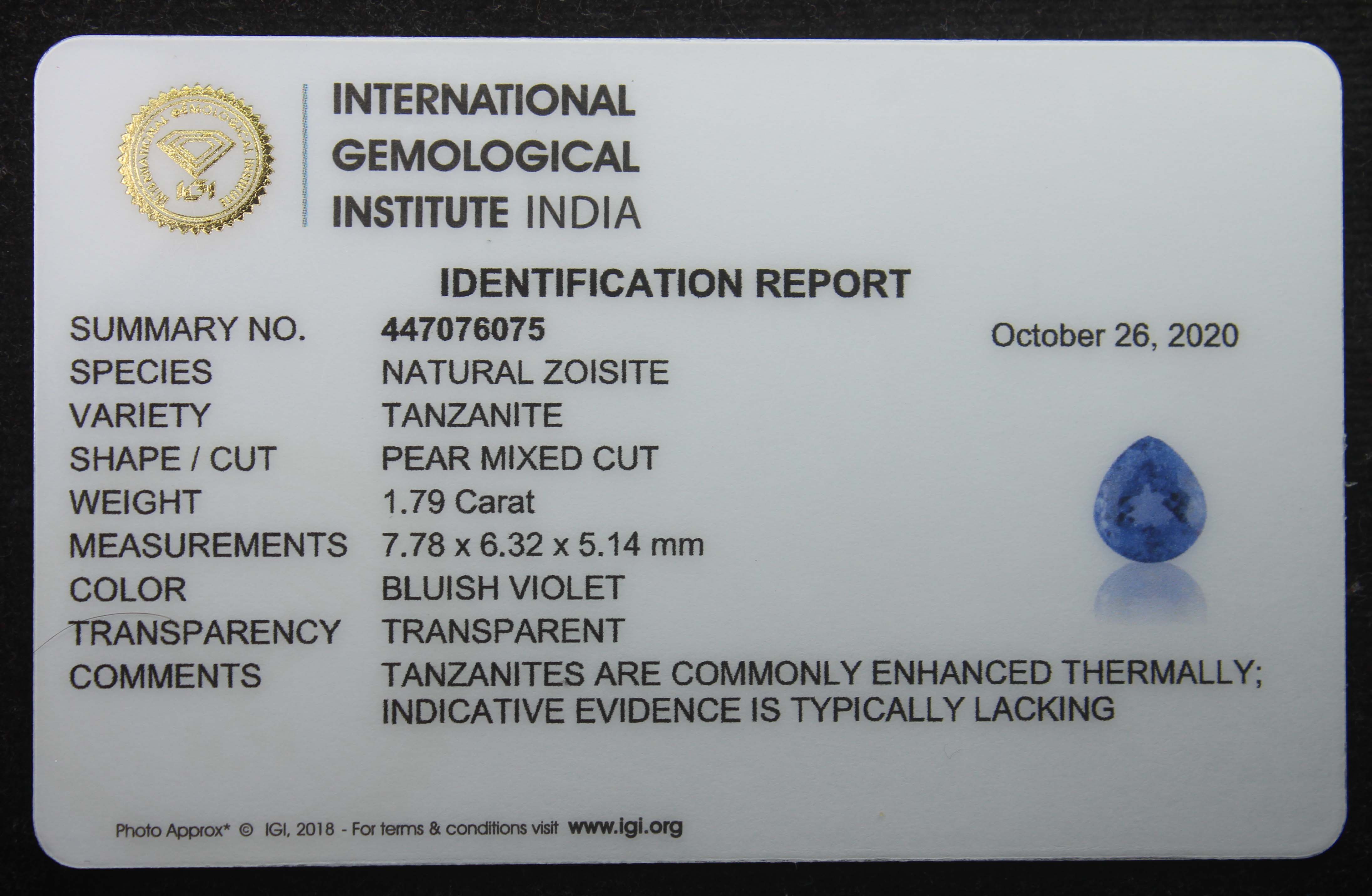 Tanzanite 1.79 Ct - Image 6 of 6