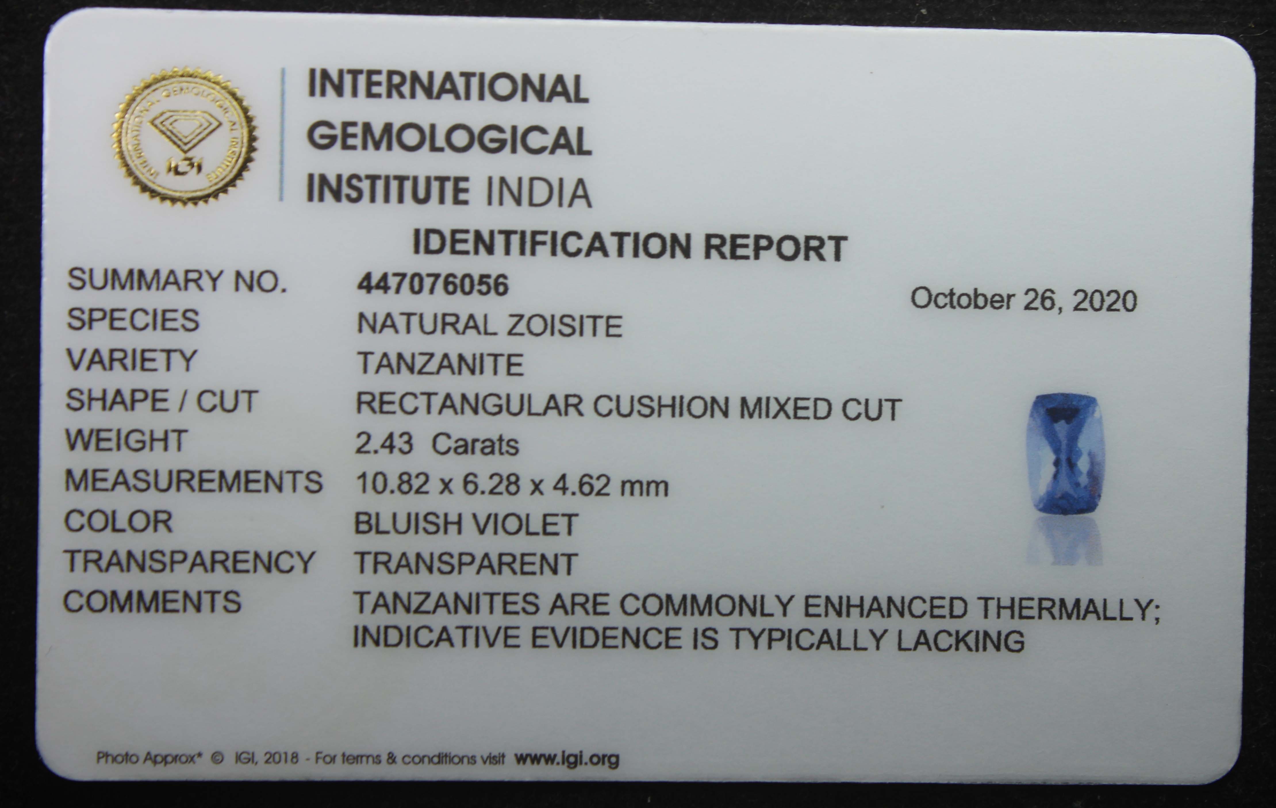 Tanzanite, 2.43 Ct - Image 5 of 5