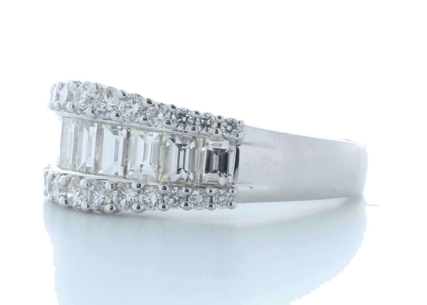 18ct White Gold Channel Set Semi Eternity Diamond Ring 4.10 Carats - Image 2 of 4