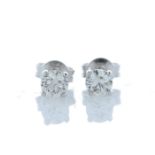 18ct White Gold Wire Set Diamond Earrings 0.80 Carats