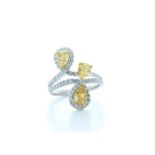 18ct White Gold Natural Fancy Yellow Diamond Ring 2.48 Carats