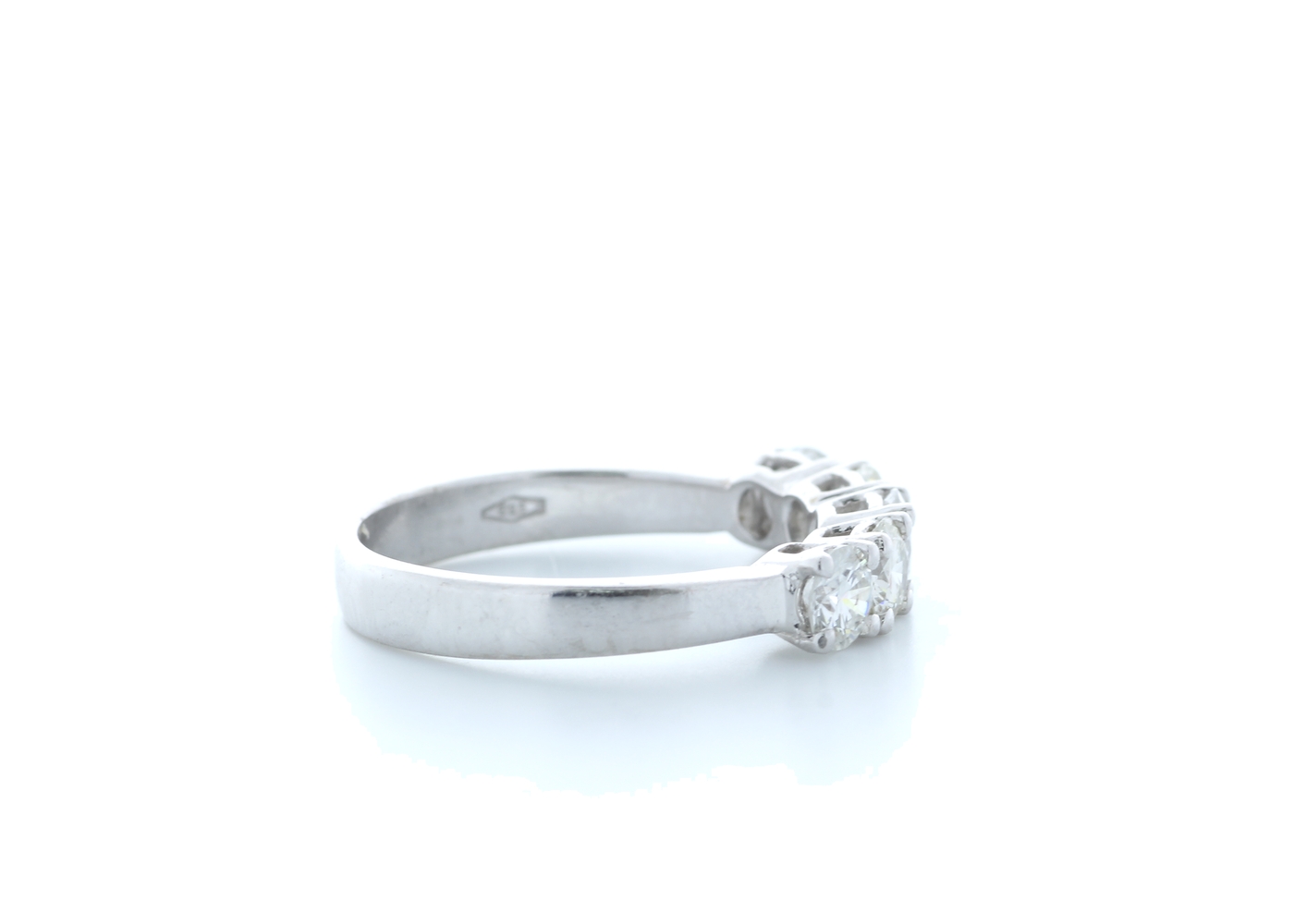 18ct White Gold Claw Set Semi Eternity Diamond Ring 1.07 Carats - Image 4 of 5