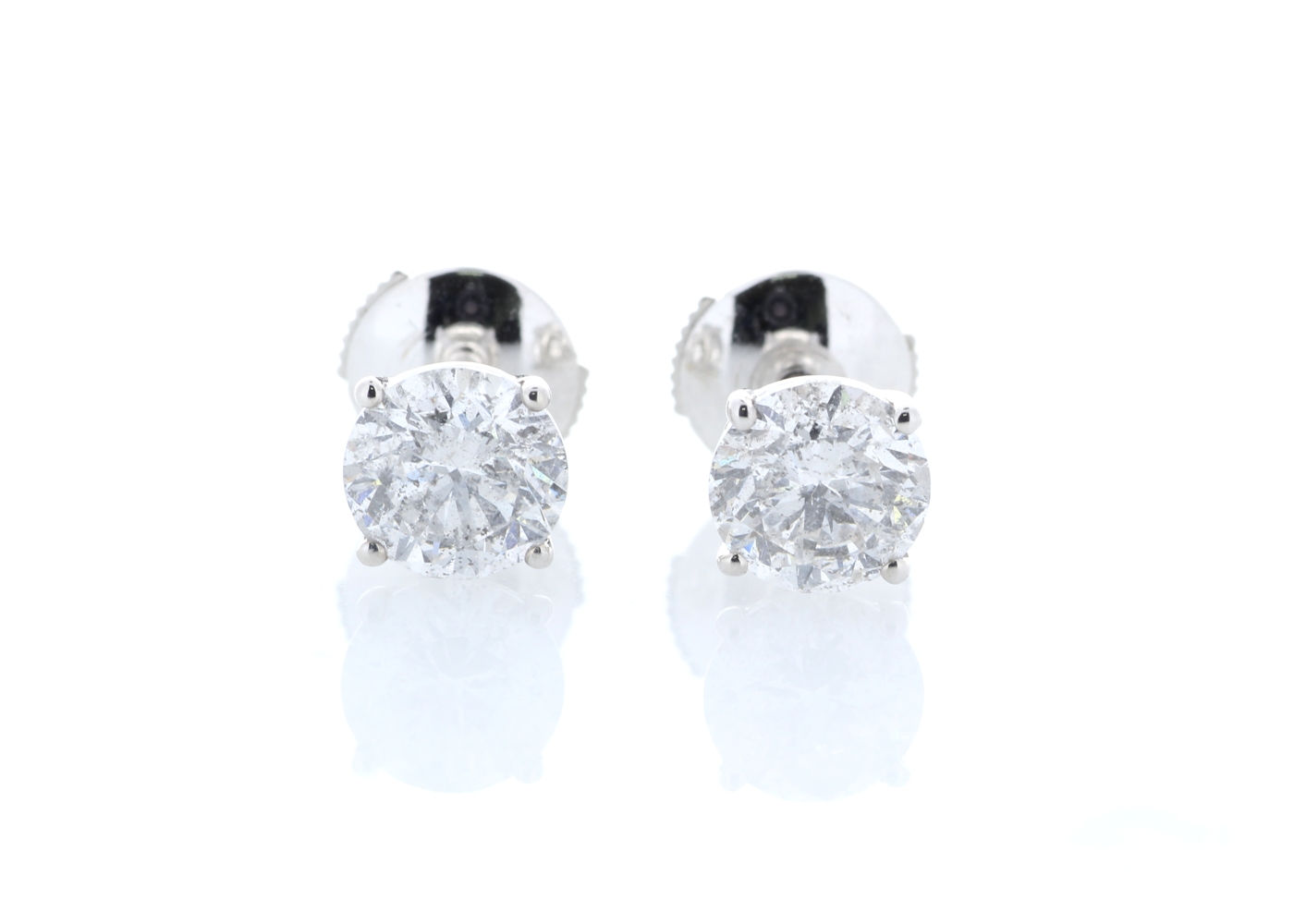 18ct White Gold Claw Set Diamond Earrings 2.36 Carats