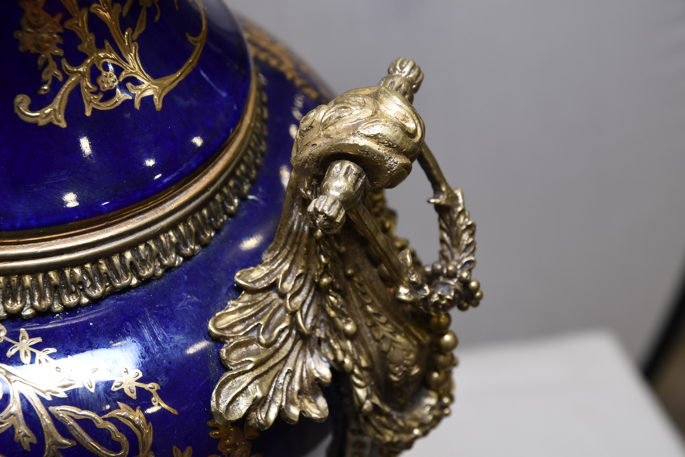 Blue and Gold Floral Temple Jar - Image 10 of 11