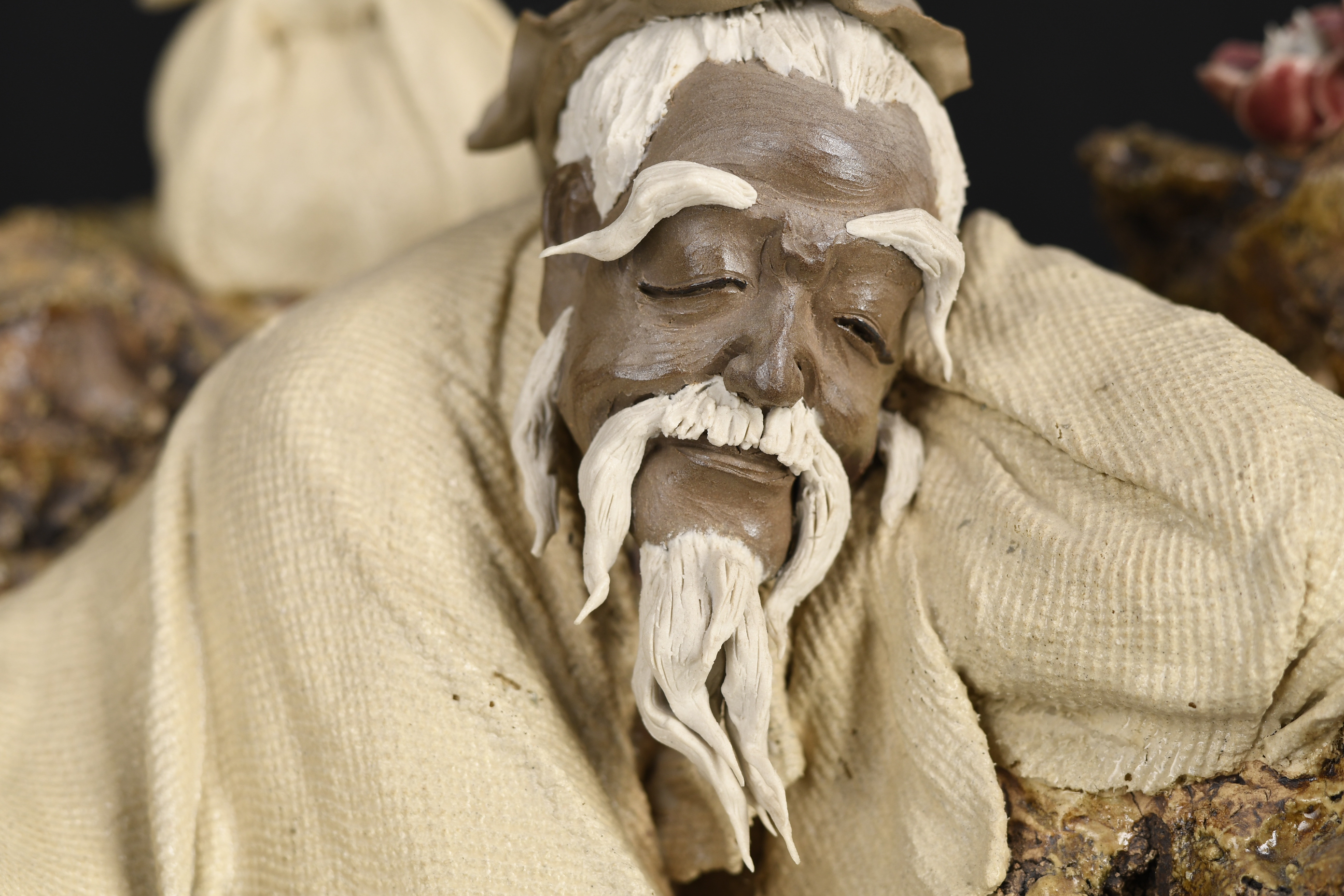 Original Fine Hand Sculptured Shiwan Man on Plinth - Image 4 of 9