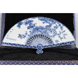 Blue and White Porcelain Fan