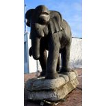 Amazing Life Size Hand Carved Wooden Elephant