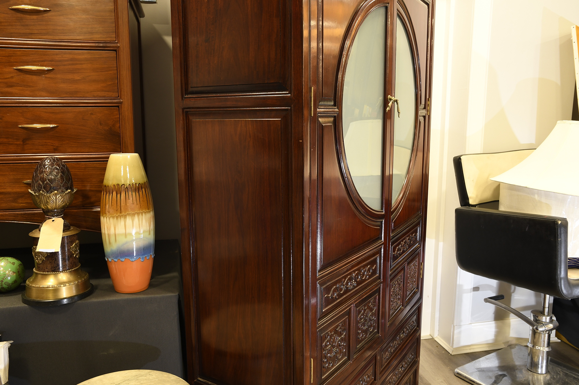 Solid Rosewood Hand Carved Cabinet - Image 5 of 5