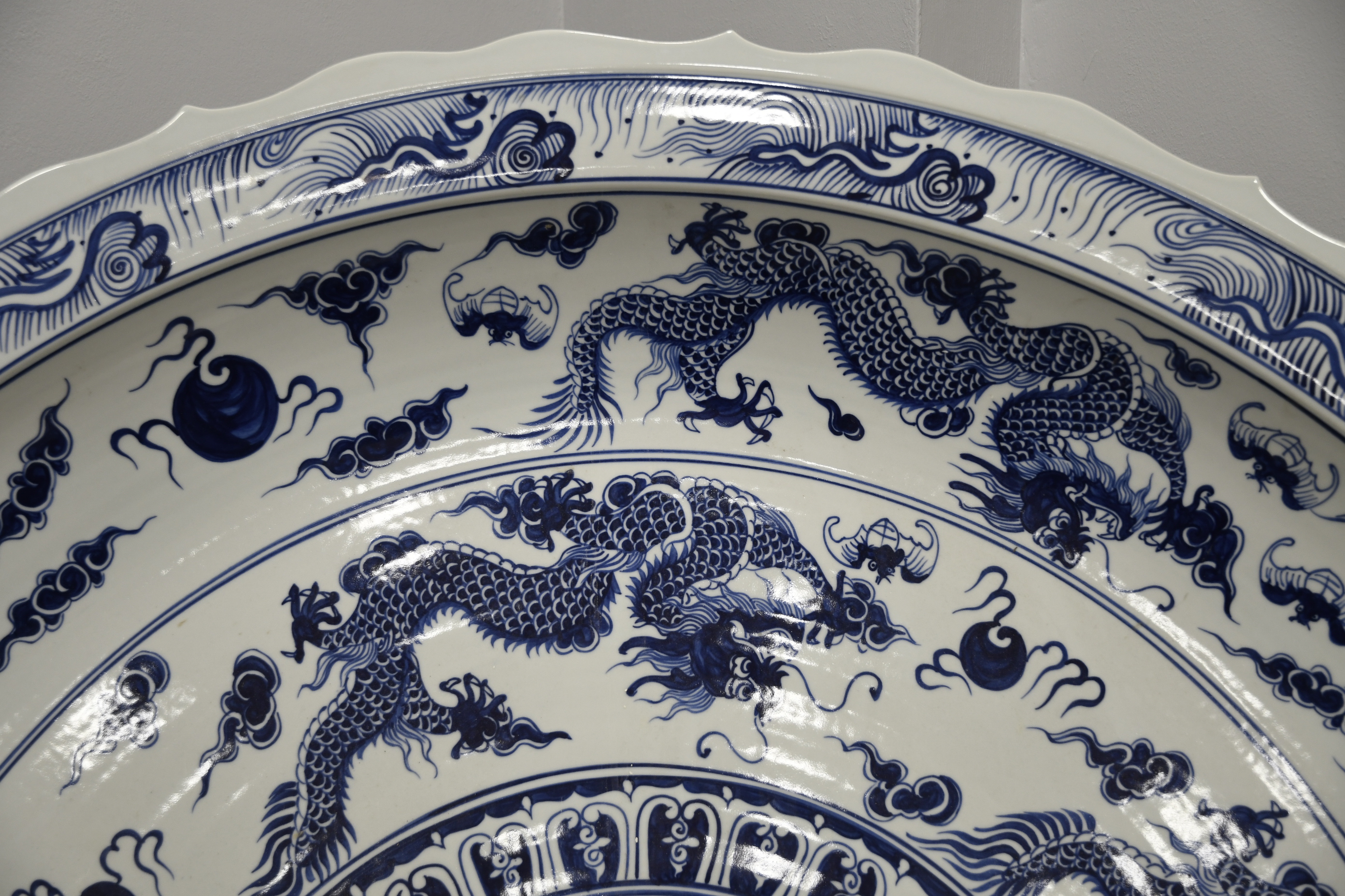 Incredible Hand Painted Chinese Porcelain Charger Plate - Image 3 of 10