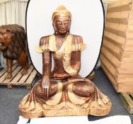 Thai Sitting Wooden Buddha