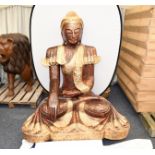 Thai Sitting Wooden Buddha