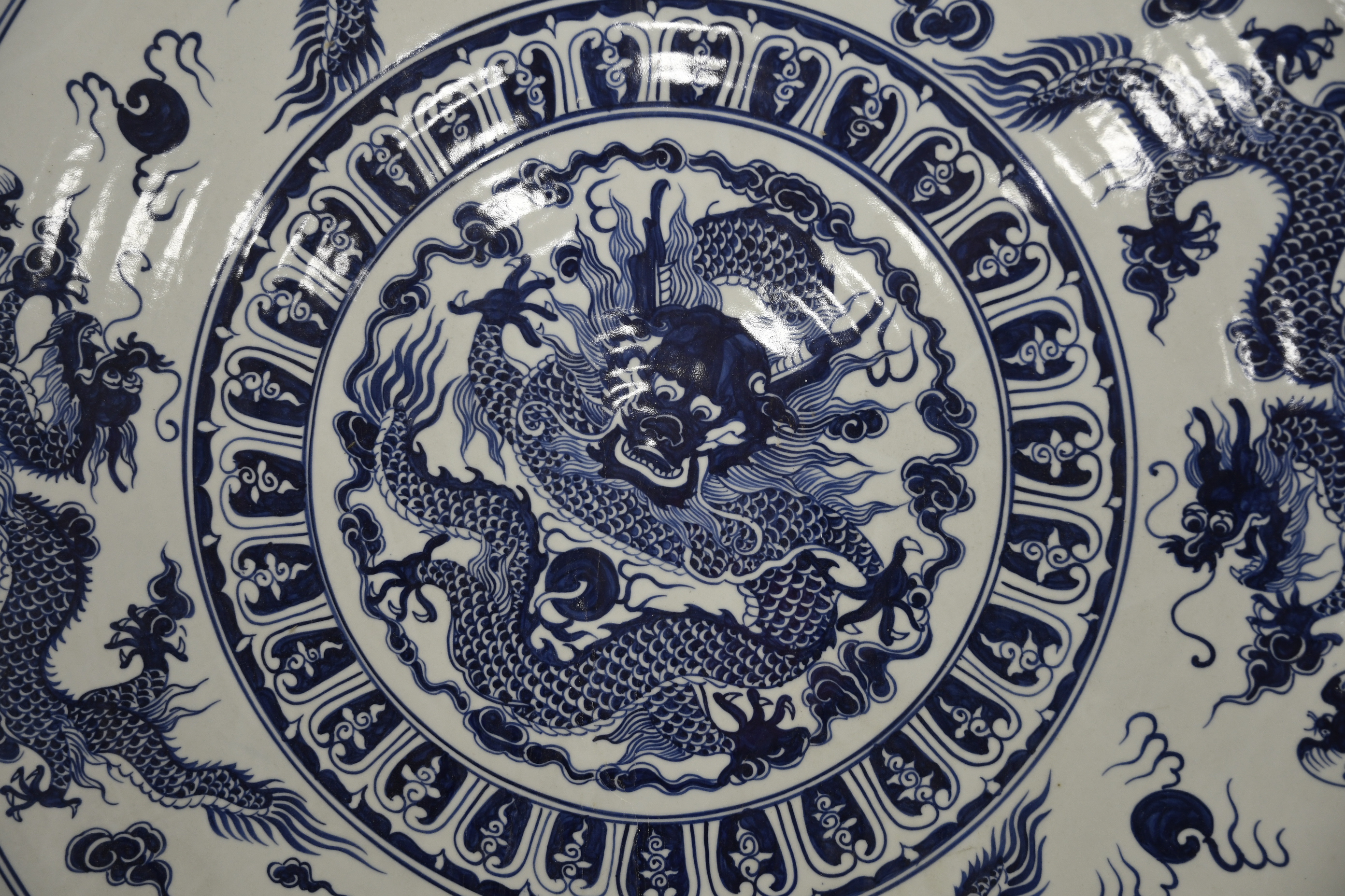 Incredible Hand Painted Chinese Porcelain Charger Plate - Image 2 of 10