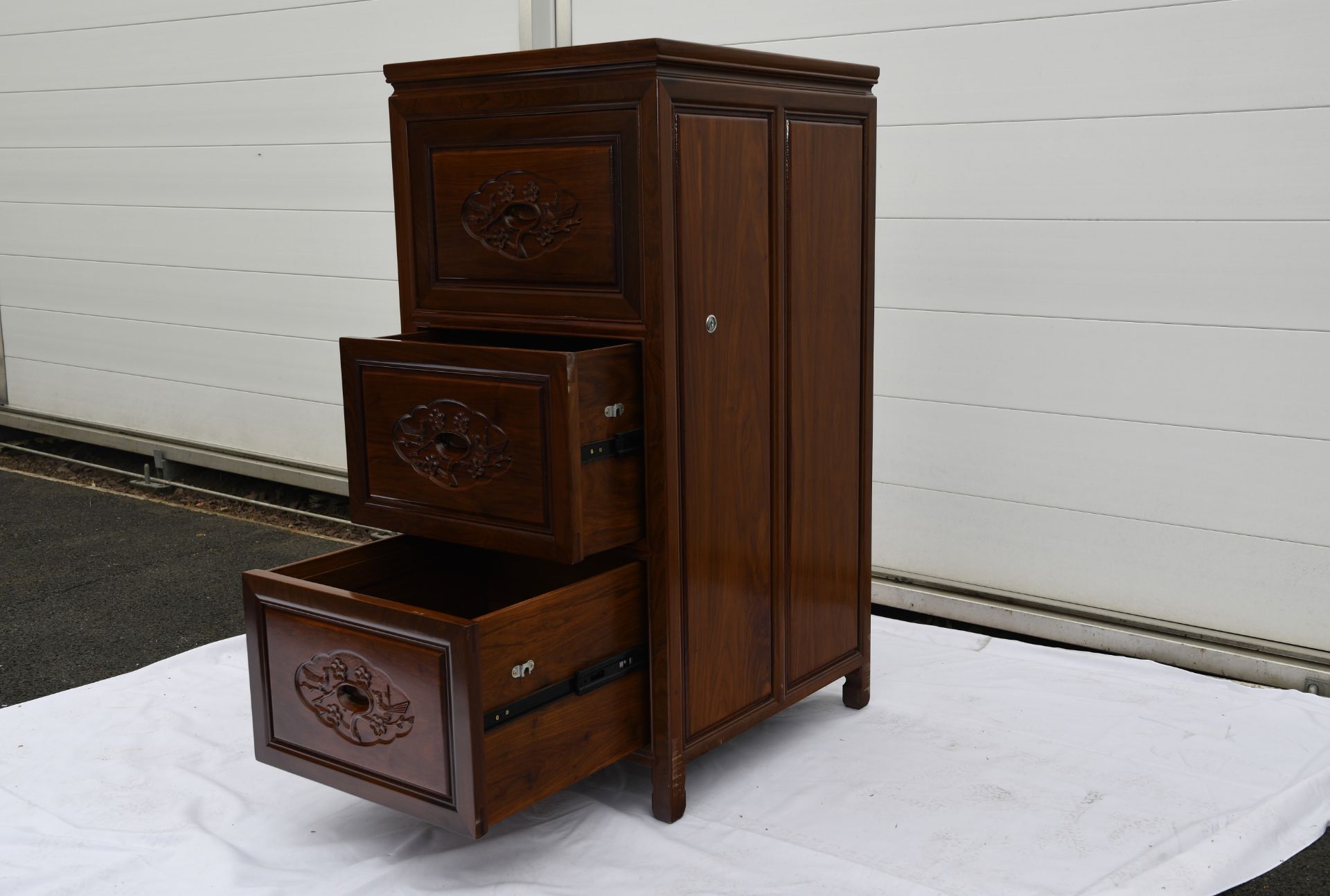 Hand made Rosewood Filing Cabinet - Image 3 of 3