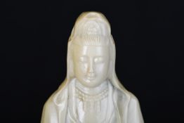 18"" Carved Marble Guan Yin Figure